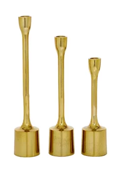 Outlet ❤️ Contemporary Aluminum Candle Holder - Set of 3 by Monroe Lane 👍 -Monroe Lane Sales Belk 20072