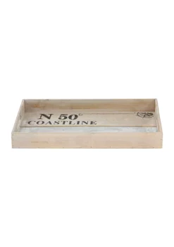 Hot Sale 🌟 Coastal Wood Tray - Set of 2 by Monroe Lane ❤️ -Monroe Lane Sales Belk 20141