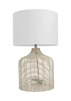 Budget 🔥 Coastal Rattan Table Lamp by Monroe Lane ⭐ -Monroe Lane Sales Belk 20149
