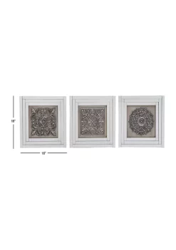 Discount 🤩 Glam Glass Wall Decor - Set of 3 by Monroe Lane ❤️ -Monroe Lane Sales Belk 20161