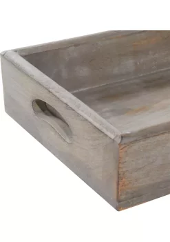 Best Pirce 👏 Farmhouse Wood Tray - Set of 3 by Monroe Lane ✨ -Monroe Lane Sales Belk 20243