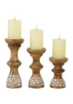 Best Sale 🎉 Country Cottage Wood Candle Holder - Set of 3 by Monroe Lane 😀