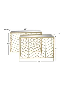 Best deal ⭐ Contemporary Metal Console Table - Set of 2 by Monroe Lane 🤩 -Monroe Lane Sales Belk 20359