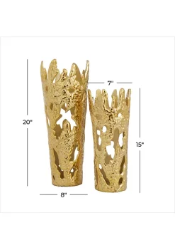 Best Sale ❤️ Contemporary Aluminum Vase - Set of 2 by Monroe Lane 👏 -Monroe Lane Sales Belk 20459