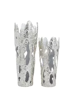 Best Sale ❤️ Contemporary Aluminum Vase - Set of 2 by Monroe Lane 👏 -Monroe Lane Sales Belk 20462