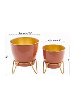 Flash Sale ⌛ Modern Metal Planter - Set of 2 by Monroe Lane 🔥 -Monroe Lane Sales Belk 20527