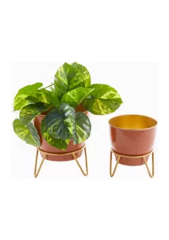 Flash Sale ⌛ Modern Metal Planter - Set of 2 by Monroe Lane 🔥 -Monroe Lane Sales Belk 20528