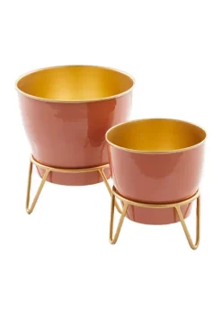 Flash Sale ⌛ Modern Metal Planter - Set of 2 by Monroe Lane 🔥 -Monroe Lane Sales Belk 20529