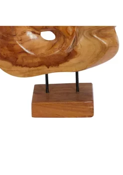 Discount 🔔 Contemporary Teak Wood Sculpture by Monroe Lane 👏 -Monroe Lane Sales Belk 2053