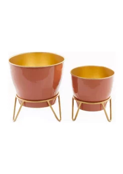 Flash Sale ⌛ Modern Metal Planter - Set of 2 by Monroe Lane 🔥 -Monroe Lane Sales Belk 20530