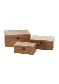 Best Sale ✔️ Country Cottage Wood Box - Set of 3 by Monroe Lane ❤️