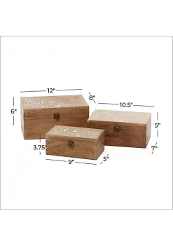 Best Sale ✔️ Country Cottage Wood Box - Set of 3 by Monroe Lane ❤️ -Monroe Lane Sales Belk 20534