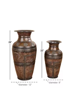 Discount 🤩 Rustic Metal Vase - Set of 2 by Monroe Lane 🥰 -Monroe Lane Sales Belk 20601