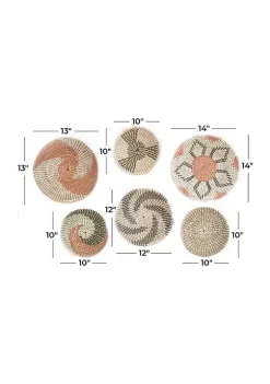 New ❤️ Eclectic Seagrass Wall Decor - Set of 6 by Monroe Lane 🎁 -Monroe Lane Sales Belk 20640
