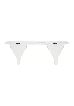 Best Pirce โค๏ธ 32 in x 11 in Large White Floating Wall Shelf with Decorative Carvings by Monroe Lane ๐