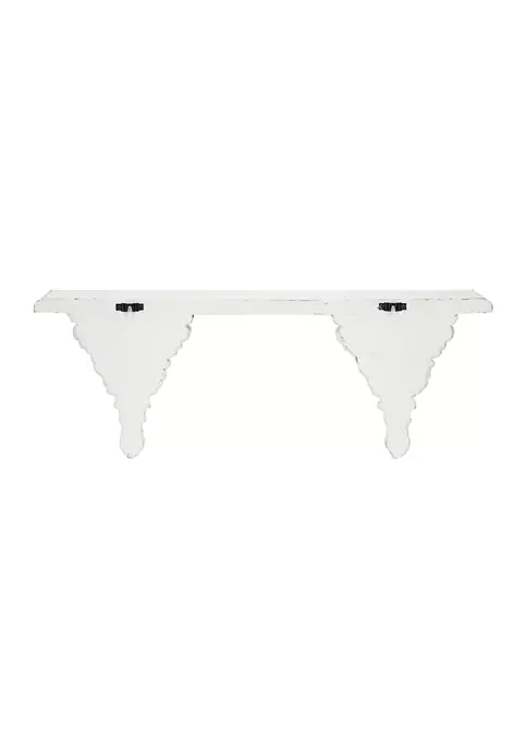 Best Pirce โค๏ธ 32 in x 11 in Large White Floating Wall Shelf with Decorative Carvings by Monroe Lane ๐ 3 Best Pirce โค๏ธ 32 in x 11 in Large White Floating Wall Shelf with Decorative Carvings by Monroe Lane ๐ - Image 3