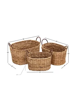 Coupon 👍 Coastal Metal Storage Basket - Set of 3 by Monroe Lane 🎁 -Monroe Lane Sales Belk 20667