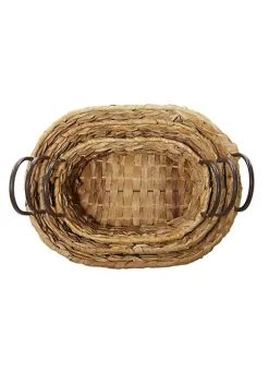 Coupon 👍 Coastal Metal Storage Basket - Set of 3 by Monroe Lane 🎁 -Monroe Lane Sales Belk 20668