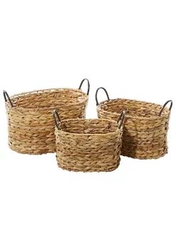 Coupon 👍 Coastal Metal Storage Basket - Set of 3 by Monroe Lane 🎁 -Monroe Lane Sales Belk 20669
