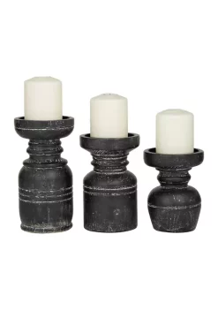 Cheap 🧨 Traditional Wood Candle Holder - Set of 3 by Monroe Lane 👏