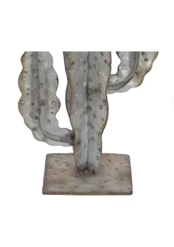 Brand new ⌛ Industrial Gray Metallic Cactus Sculpture by Monroe Lane 🛒 -Monroe Lane Sales Belk 20722