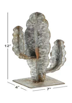 Brand new ⌛ Industrial Gray Metallic Cactus Sculpture by Monroe Lane 🛒 -Monroe Lane Sales Belk 20724