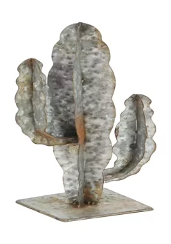 Brand new ⌛ Industrial Gray Metallic Cactus Sculpture by Monroe Lane 🛒 -Monroe Lane Sales Belk 20725