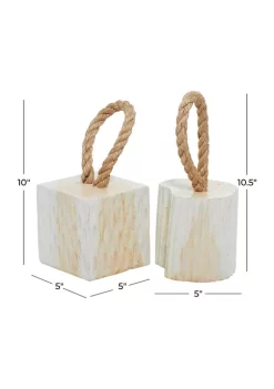 Brand new 🔔 Coastal Teak Wood Sculpture - Set of 2 by Monroe Lane 🤩 -Monroe Lane Sales Belk 20821
