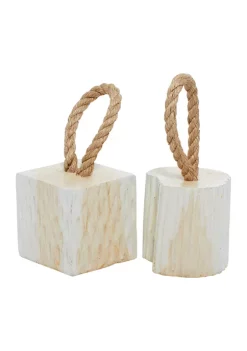 Brand new 🔔 Coastal Teak Wood Sculpture - Set of 2 by Monroe Lane 🤩 -Monroe Lane Sales Belk 20822