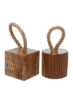 Brand new 🔔 Coastal Teak Wood Sculpture - Set of 2 by Monroe Lane 🤩 -Monroe Lane Sales Belk 20823