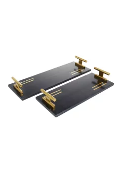 Top 10 🌟 Contemporary Marble Tray - Set of 2 by Monroe Lane ✔️