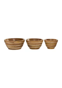 Cheap π Mediterranean Wood Serving Bowl - Set of 3 by Monroe Lane π