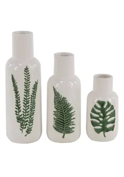 Promo 🎁 Coastal Ceramic Vase - Set of 3 by Monroe Lane ✔️