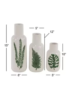Promo 🎁 Coastal Ceramic Vase - Set of 3 by Monroe Lane ✔️ -Monroe Lane Sales Belk 20926