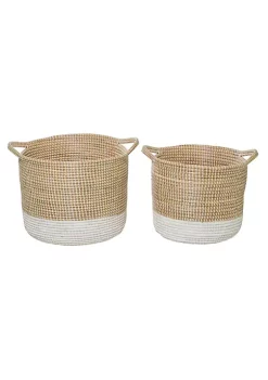 Deals 😉 Contemporary Seagrass Storage Basket - Set of 2 by Monroe Lane 😀