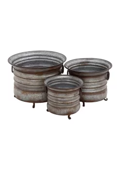 Budget 😍 Farmhouse Metal Planter - Set of 3 by Monroe Lane ⭐