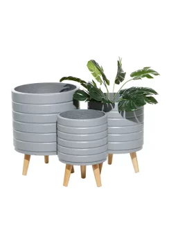 Outlet 🔥 Contemporary Magnesium Oxide Planter - Set of 3 by Monroe Lane 👍