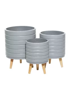 Outlet 🔥 Contemporary Magnesium Oxide Planter - Set of 3 by Monroe Lane 👍 -Monroe Lane Sales Belk 21085
