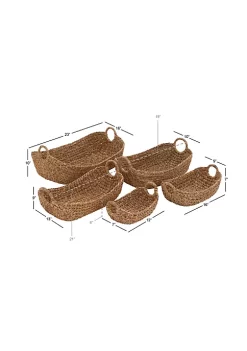 Flash Sale 🎁 Coastal Seagrass Storage Basket - Set of 5 by Monroe Lane ✔️ -Monroe Lane Sales Belk 21090