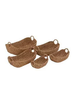 Flash Sale 🎁 Coastal Seagrass Storage Basket - Set of 5 by Monroe Lane ✔️ -Monroe Lane Sales Belk 21092