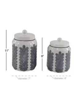 Cheapest 💯 Country Ceramic Decorative Jars - Set of 2 by Monroe Lane ✔️ -Monroe Lane Sales Belk 21137