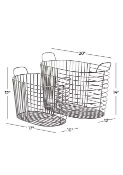 Wholesale 🥰 Contemporary Metal Storage Basket - Set of 2 by Monroe Lane 😀 11 Wholesale 🥰 Contemporary Metal Storage Basket - Set of 2 by Monroe Lane 😀 -Monroe Lane Sales Belk 21337