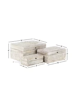 Coupon ✨ Coastal Mango Wood Box - Set of 3 by Monroe Lane 👍 -Monroe Lane Sales Belk 21412