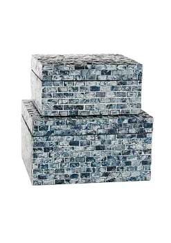 Budget 😀 Coastal 👩 Mother of Pearl Box - Set of 2 by Monroe Lane ✨