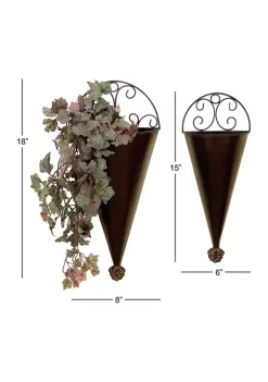 Flash Sale 🧨 Rustic Metal Wall Planter - Set of 2 by Monroe Lane 👏 -Monroe Lane Sales Belk 21466