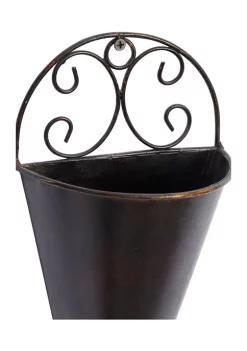 Flash Sale 🧨 Rustic Metal Wall Planter - Set of 2 by Monroe Lane 👏 -Monroe Lane Sales Belk 21467