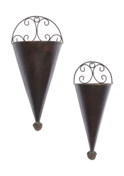 Flash Sale 🧨 Rustic Metal Wall Planter - Set of 2 by Monroe Lane 👏 -Monroe Lane Sales Belk 21468