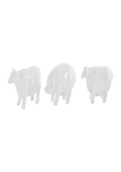 Best Pirce ⌛ Set of 3 Polystone Farmhouse Farm Animal Sculpture by Monroe Lane ✔️ -Monroe Lane Sales Belk 21476