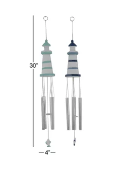 Brand new 🔥 Coastal Wood Windchime - Set of 2 by Monroe Lane 🎁 -Monroe Lane Sales Belk 21486