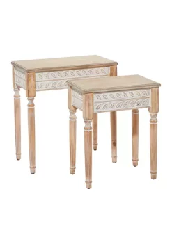 Cheapest 😀 Farmhouse Wood Accent Table - Set of 2 by Monroe Lane 😍 -Monroe Lane Sales Belk 21523